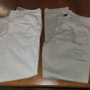 Arizona Jean Co. Khaki & Cream Stretch Chino Pants – Size 11 Average